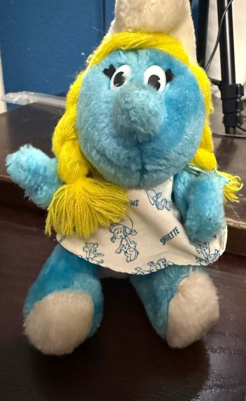 Vintage 1981 Smurfette Plush Doll by Wallace Berrie Peyo